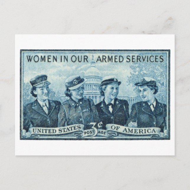 Carte Postale 1952 Timbre des femmes dans les forces armées amér (Devant)