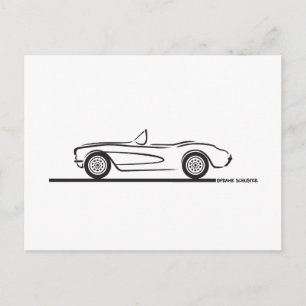 Carte Postale 1956 1957 Chevrolet Corvette