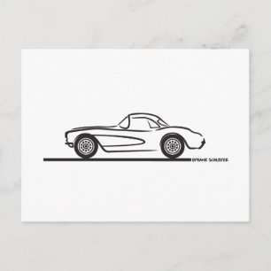 Carte Postale 1956 1957 Chevrolet Corvette Hardtop