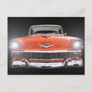 CARTE POSTALE 1956 CHEVY "LIGHTS ON"