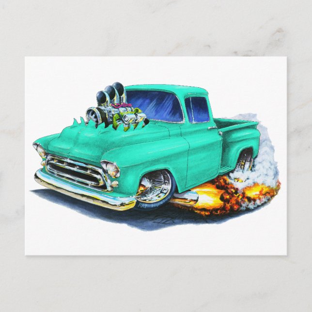 Carte Postale 1957 Chevy Pickup Seafoam Green (Devant)