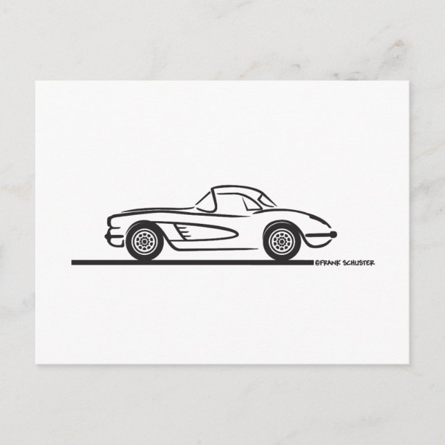 Carte Postale 1959 1960 Chevrolet Corvette Hardtop (Devant)