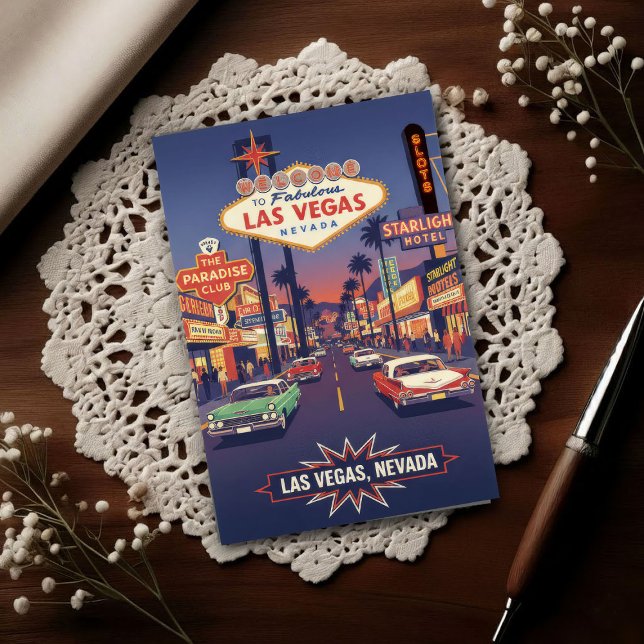 Carte Postale 1960s Vintage Las Vegas Travel (Créateur téléchargé)