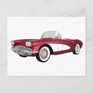 Carte Postale 1961 Corvette C1 : Candy Apple Finish :