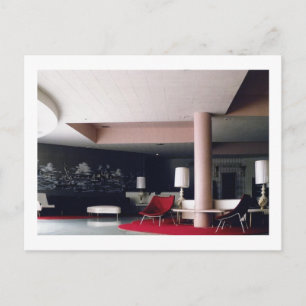 Carte Postale 1965 Lobby D'Hôtel Moderne Du Milieu Du Siècle
