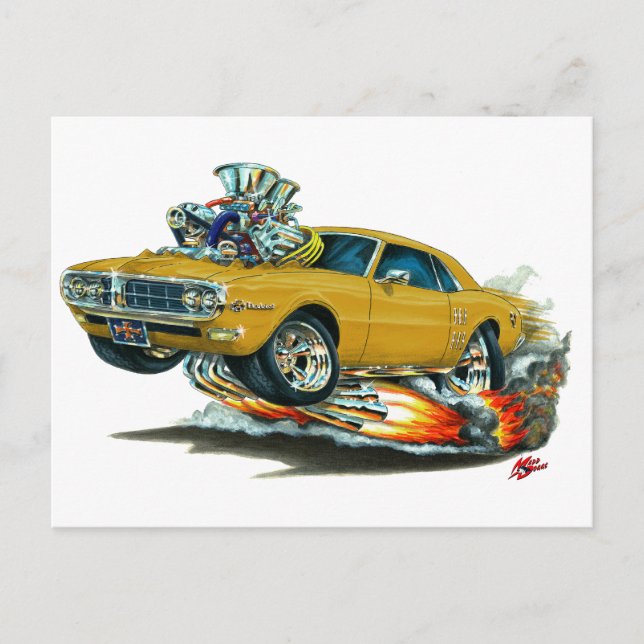 Carte Postale 1967-68 Firebird Gold Car (Devant)