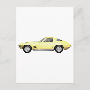 Carte Postale 1967 Corvette Sports Car : Finition jaune