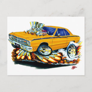 Carte Postale 1968-71 Dodge Dart Orange Car