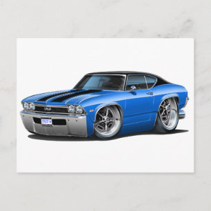 Carte Postale 1968 Chevelle Blue-Black Stripes