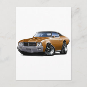 Carte Postale 1970-72 Buick GS Brown Black Top Car