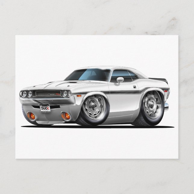 Carte Postale 1970-72 Challenger White Car (Devant)