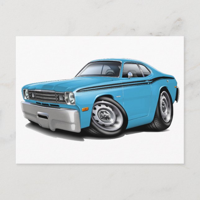 Carte Postale 1970-74 Duster Lt Blue-Black Car (Devant)
