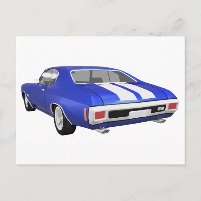 Carte Postale 1970 Chevelle SS: Fin bleue : (Devant)