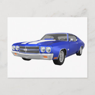 Carte Postale 1970 Chevelle SS : Finition bleue :