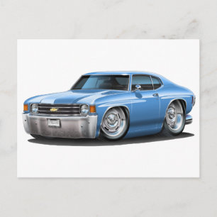 Carte Postale 1971-72 Chevelle Lt Blue Car