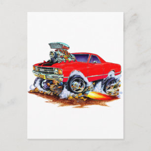 Carte Postale 1971-72 El Camino Red-Black 4x4 Monster Truck