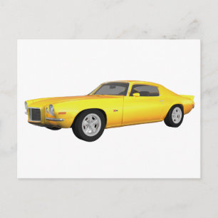 Carte Postale 1972 Camaro Z28 : Muscle Car : Jaune Finition :
