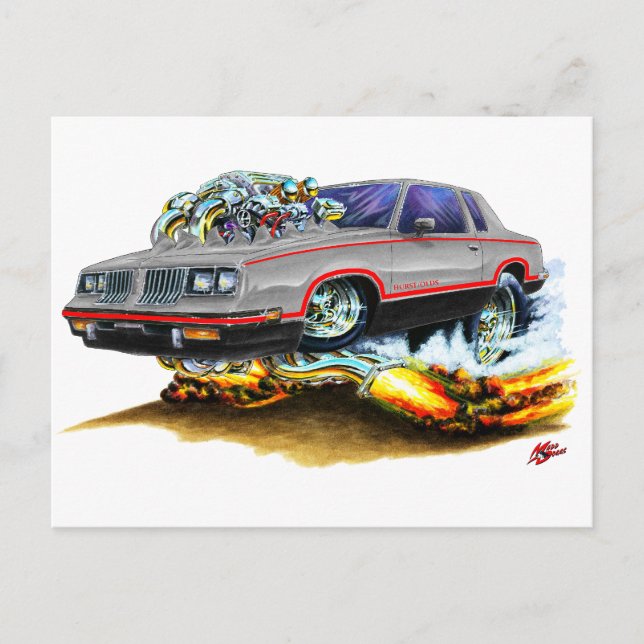 Carte Postale 1984-88 Hurst Olds Gray-Black Car (Devant)