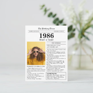 Carte Postale 1986 Newspaper Party Favor 