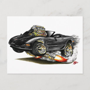 Carte Postale 1998-2004 Corvette Black Convertible