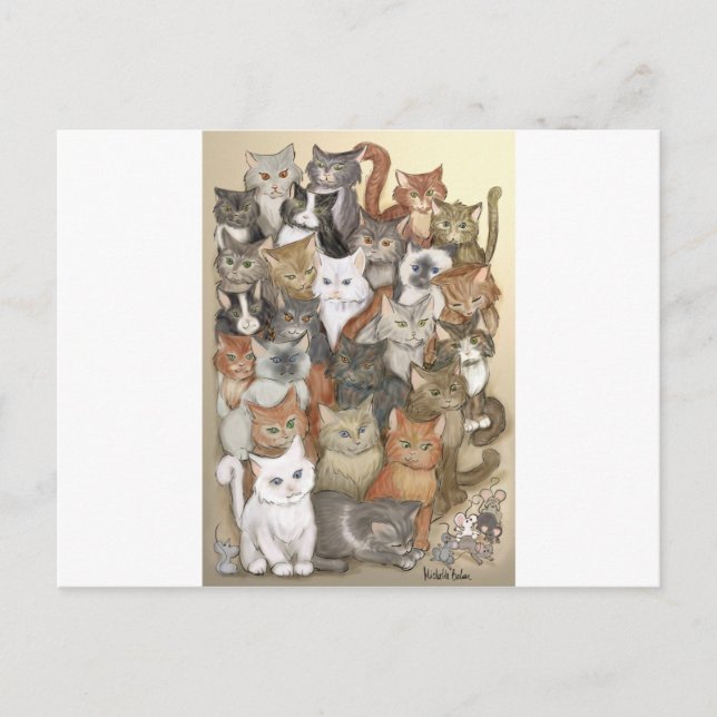 Carte Postale 1 000 chats (Devant)