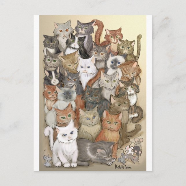 Carte Postale 1 000 chats (Devant)