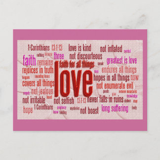 Carte Postale 1 Corinthiens 13:1-13 Tissu cardiaque