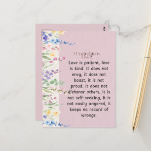 Carte Postale 1 Corinthiens 13:4-5 Bible Verse Image