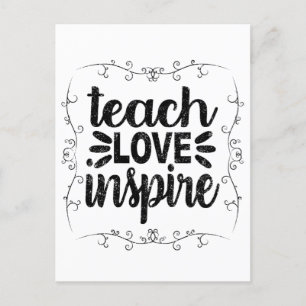 Carte Postale 1- Enseigner l'Amour Inspirer chemise, Retro Ensei