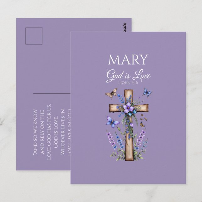 Carte Postale 1 Jean 4:16 Dieu est Amour – Christianisme Personn (Devant / Derrière)