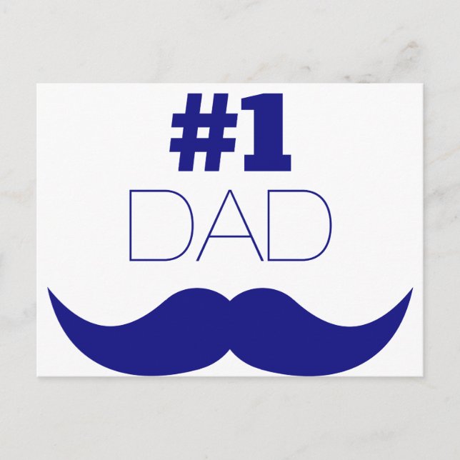 Carte Postale #1 Papa Blue Mustache (Devant)