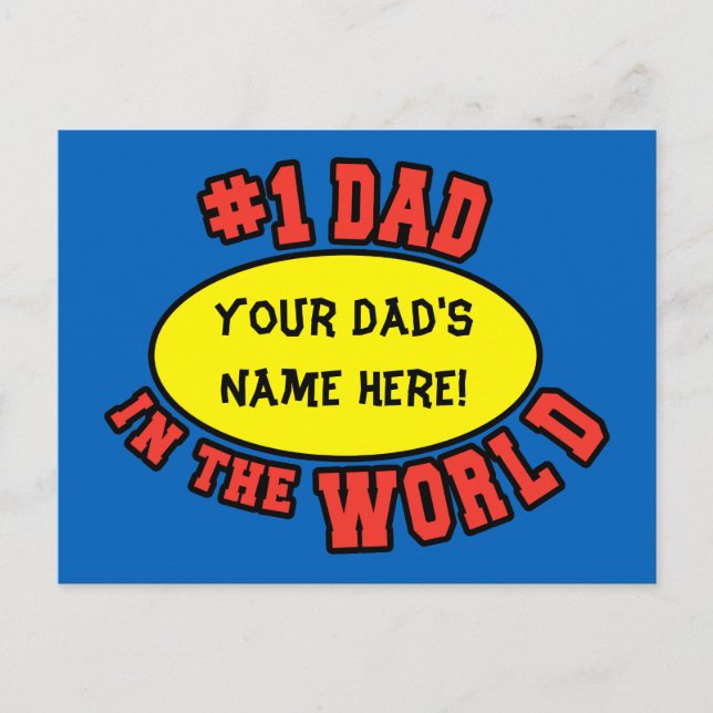 Carte Postale #1 Papa dans la Fête des pères de la Personnaliser (Devant)