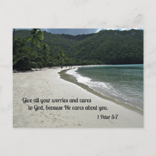 Carte Postale 1 Pierre 5:7 Donnez à Dieu toutes vos soucis et vo