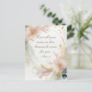 Carte Postale 1 Pierre 5:7 Jetez toutes vos soucis sur lui Bible