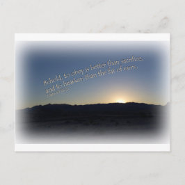 Carte Postale 1 Samuel 15:22 Coucher de soleil Bordure blanche