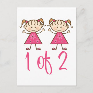 Carte Postale 1 Sur 2 Filles Roses