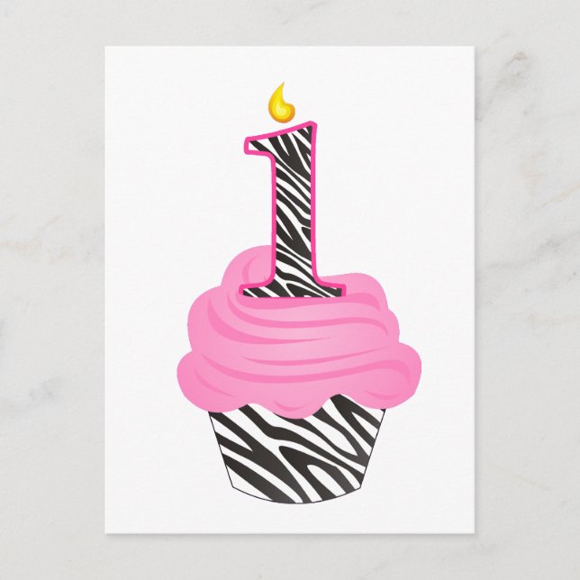 Carte Postale 1er anniversaire Diva Cupcake (Devant)