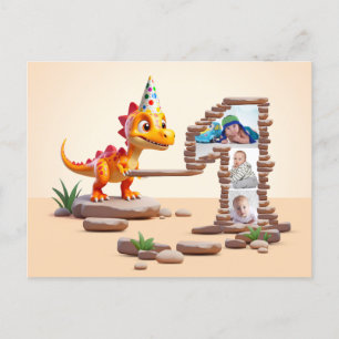 Carte Postale 1er Anniversaire Grand Numéro Photo   Petit Dragon