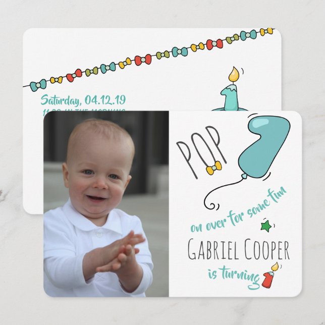 Carte postale 1er anniversaire - Imprimer ou téléc (Devant / Derrière)