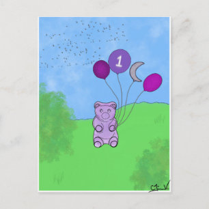 Carte Postale 1ère Affiche de Nounours en Gélatine