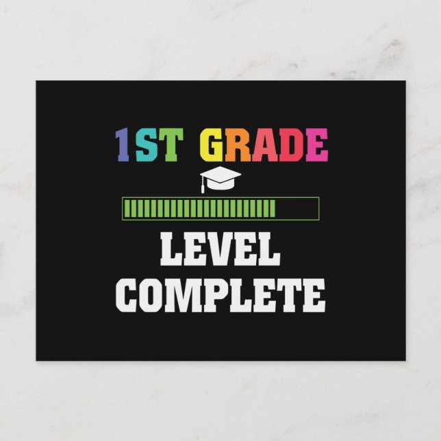 Carte Postale 1ère année Niveau Complet Enfants Graduation (Devant)