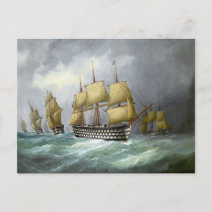 Carte Postale 1ers navires de guerre à vapeur 1884