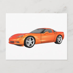 Carte Postale 2008 Corvette : Voiture de sport : Fin orange :