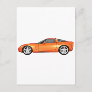 Carte Postale 2008 Corvette : Voiture de sport : Fin orange :