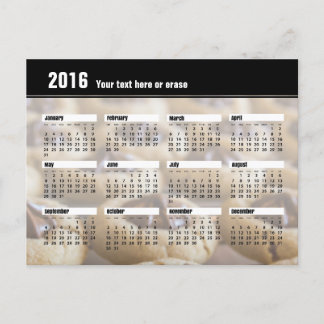 Carte postale 2016 de calendrier de biscuit