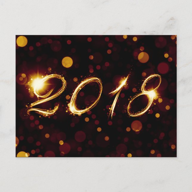 Carte Postale 2018 (feux de bokeh) (Devant)
