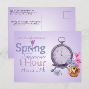 Carte Postale 2022 Heure d'été Changement Reminder Postcar