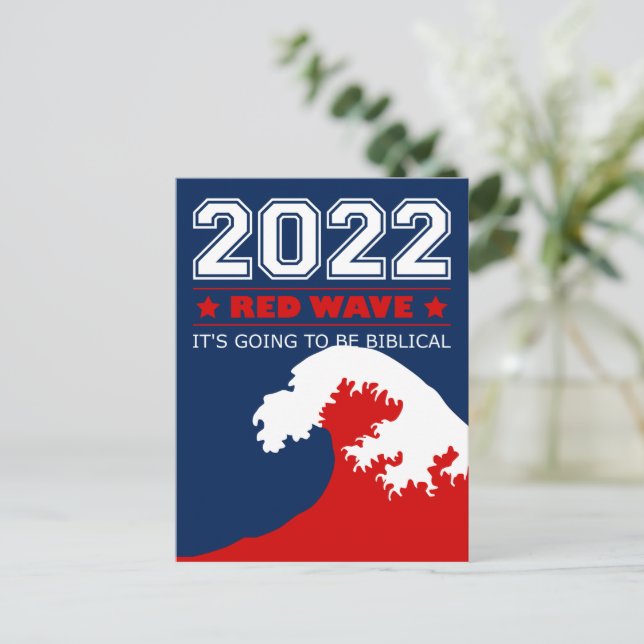 Carte Postale 2022 Midterms RED WAVE Ça va être biblique (Debout devant)