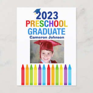 Carte Postale 2023 Diplômé pré-K enfants de l'enseignement présc