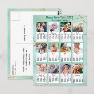 Carte Postale 2023 Mint Green Modern Family 12 Calendrier photo